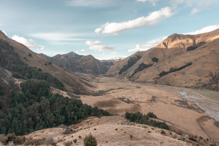 A view looking down the valley from Moke Lake