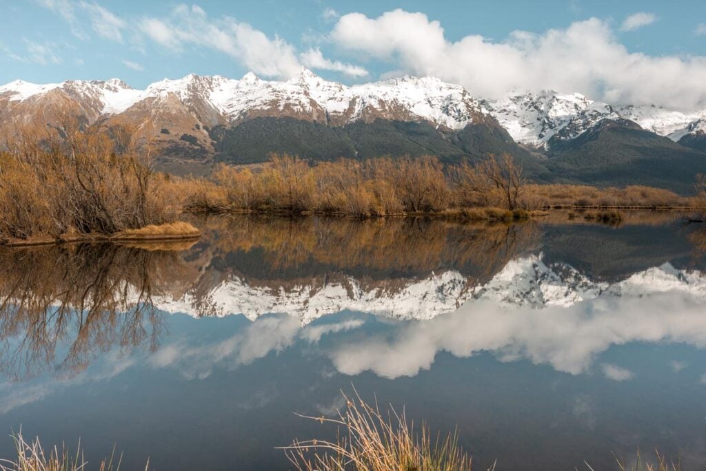 The Humboldt Mountains reflections from the Glenorchy Lagoon
