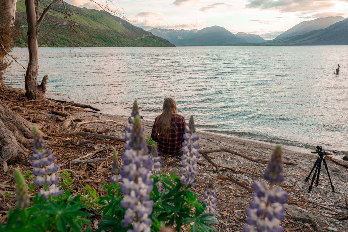 Relaxing at Stony Creek Campsite on the road from Queenstown to Glenorchy