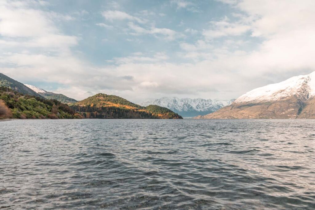 Views of Lake Wakatipu from the twelve mile delta Camground