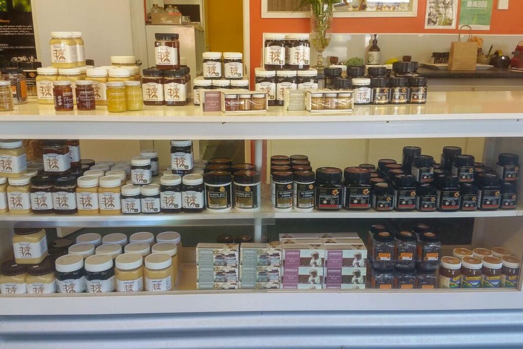 A selection of honey products at Garston Hunny Shop