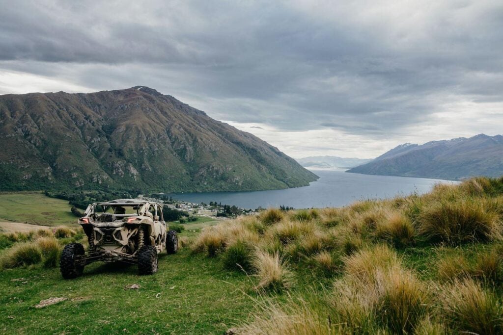 Xtreme Off Road vehicle on a track near Lake Wakatipu