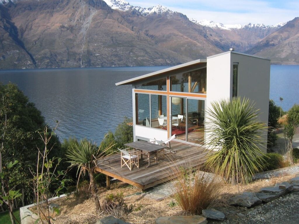 the outside of Lakeside Maisonette Airbnb in Queenstown
