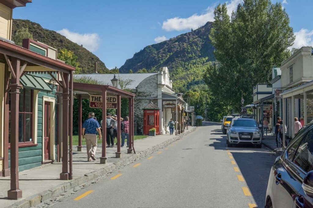Main street in Arrowtown near Queenstown