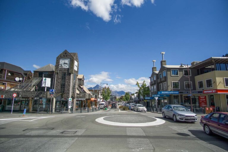 Shotover Street in the heart of Queenstown, New Zealand