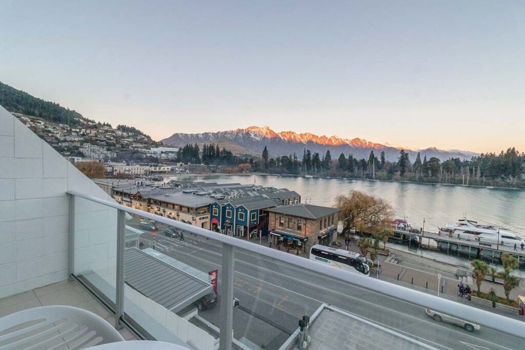 Crowne Plaza Queenstown view from lakefront balcony