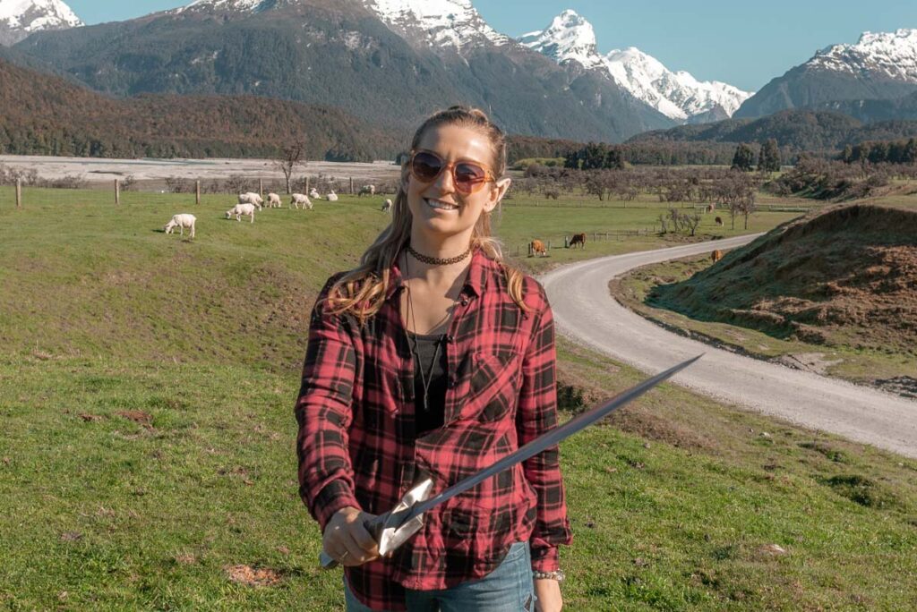 Bailey from My Queenstown Diary smiles at the camera while dressed in a Lord of the Rings costume