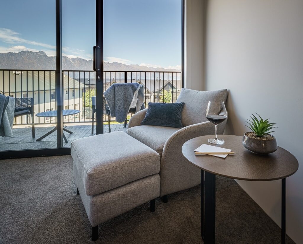 the inside of a room at Kamana Lakehouse in Queenstown