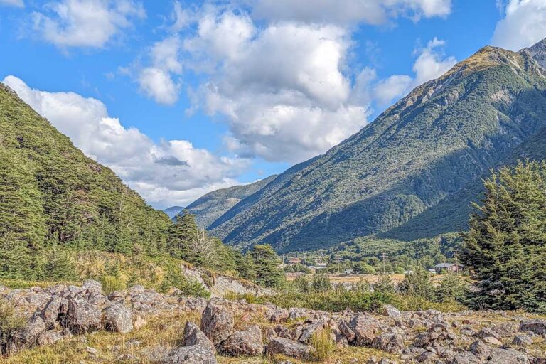 Scenic view of Arthurs Pass