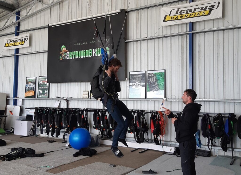 person practicing skydiving at Skydiving Kiwis in Ashburton