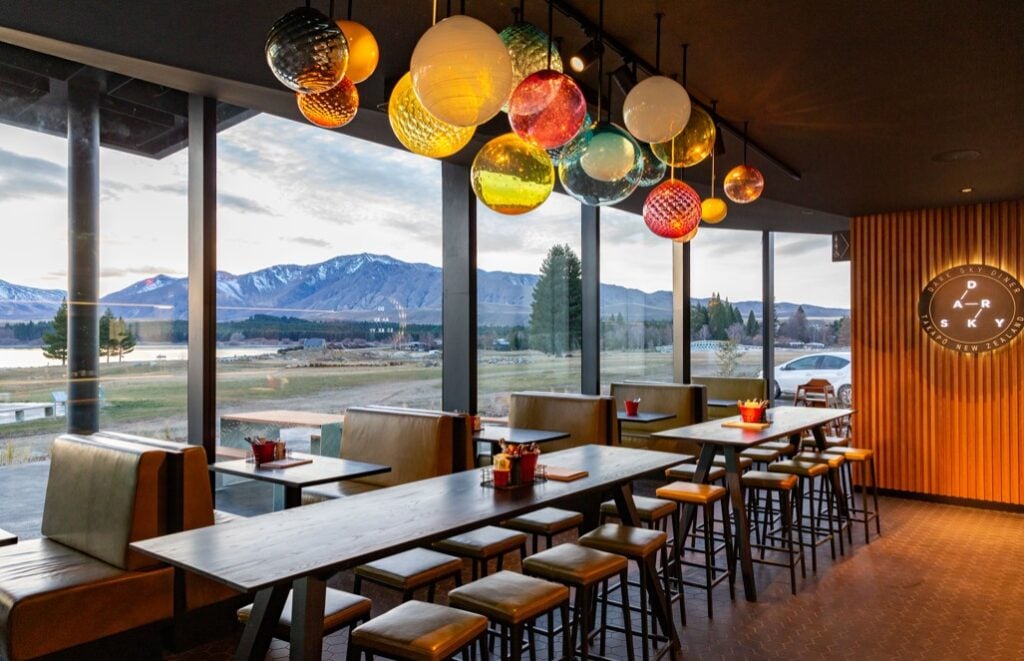 Inside the Dark Sky Restaurant in Lake Tekapo