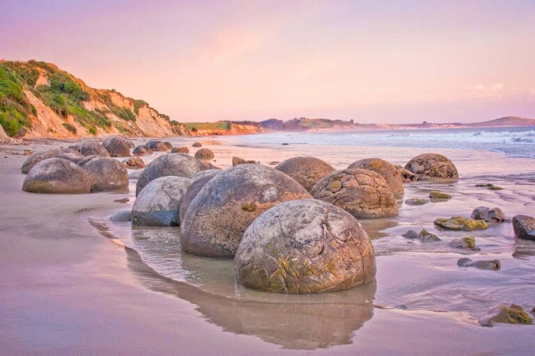 The Moeraki Boulders between Christchurch and Dunedin