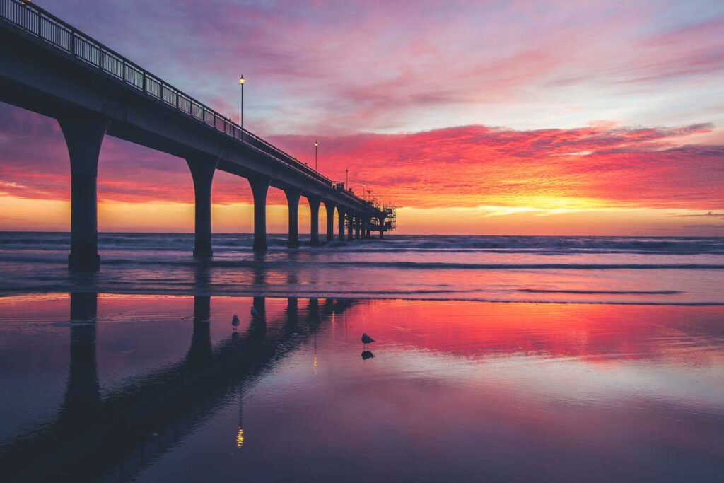New Brighton Pier at sunset