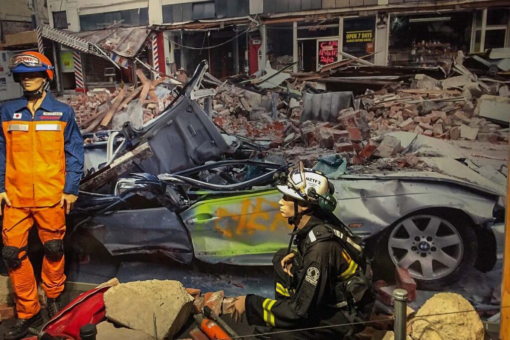 A display at Quake City in Christchurch, New Zealand