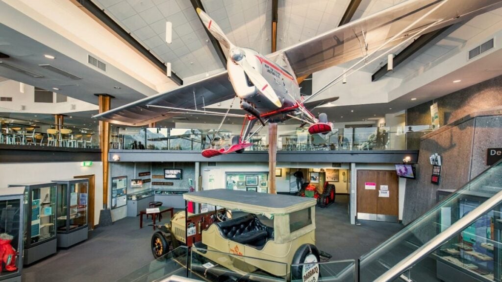 inside of the Sir Edmund Hillary Visitor Center in Mount Cook National Park.