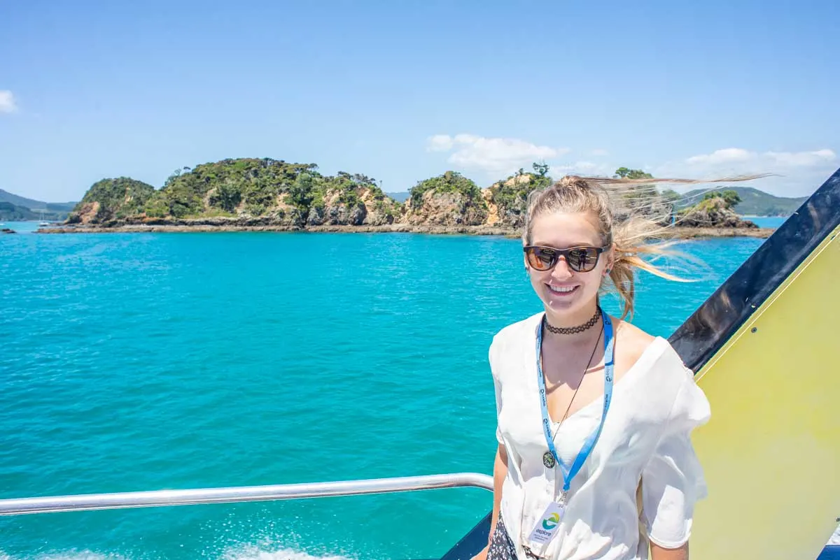 Bailey on a Bay of Islands cruise from Paihia