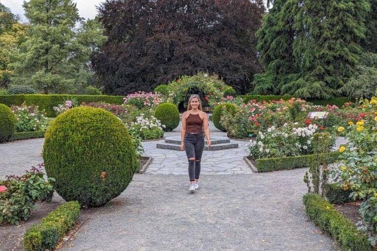 Bailey at the Christchurch Botanical Garden, in Christchurch, New Zealand