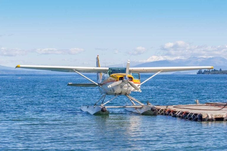 A flaot plane on Lake Taupo, New Zealand