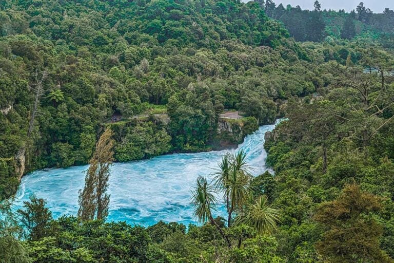 Landscape view of Huka Falls in Taupo, NZ