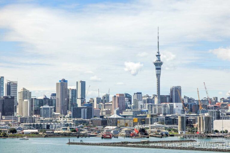 Auckland city on a sunny day in New Zealand