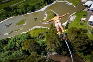 Bungy Jumpping at Velocity Valley in Rotorua, New Zealand
