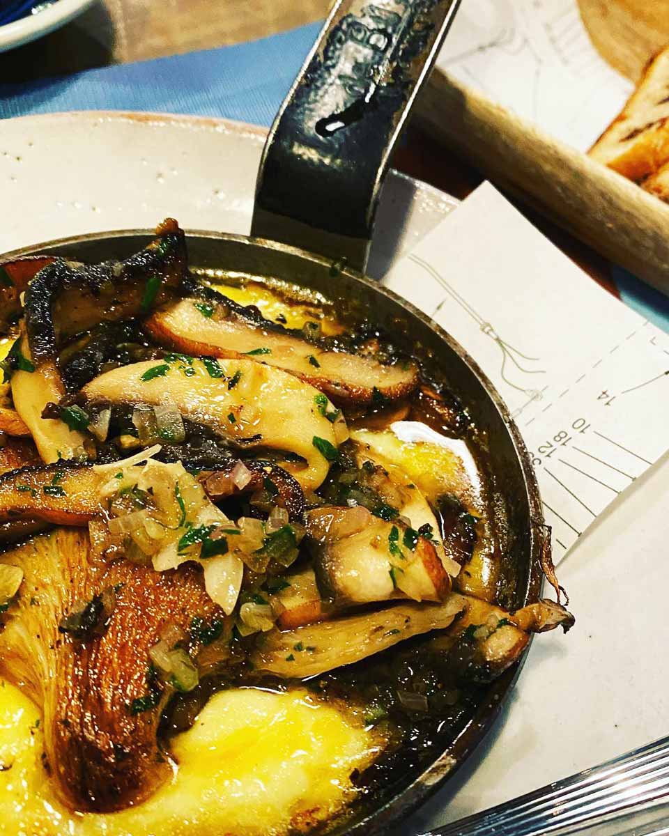 roasted scarmoza and oyster mushrooms from The Big Foody Food Tours in Auckland, New Zealand