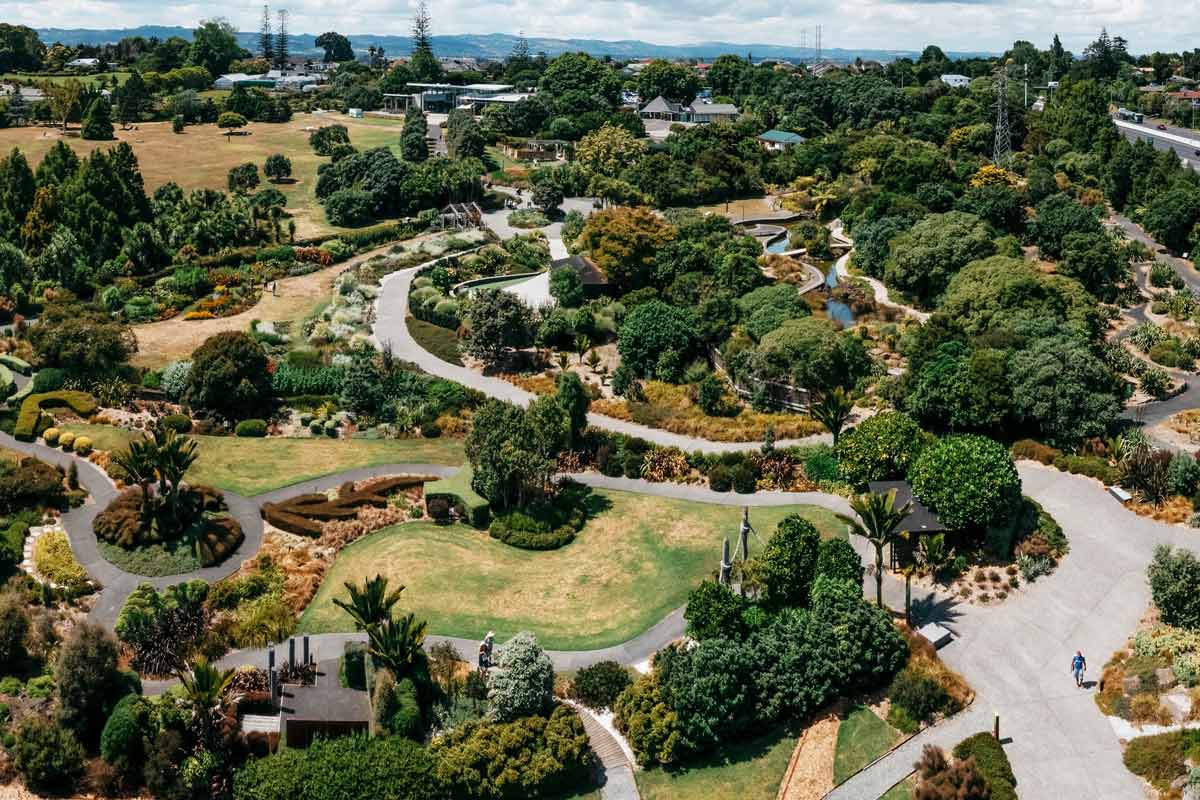 aerial view of Auckland Botanic Garden in Auckland, New Zealand