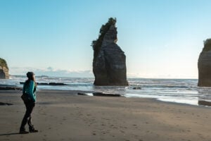 View at Three Sisters Rock Formation in New Plymouth, New Zealand