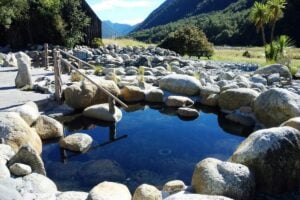 hot spring pool at Maruia Hot Springs  in New Zealand