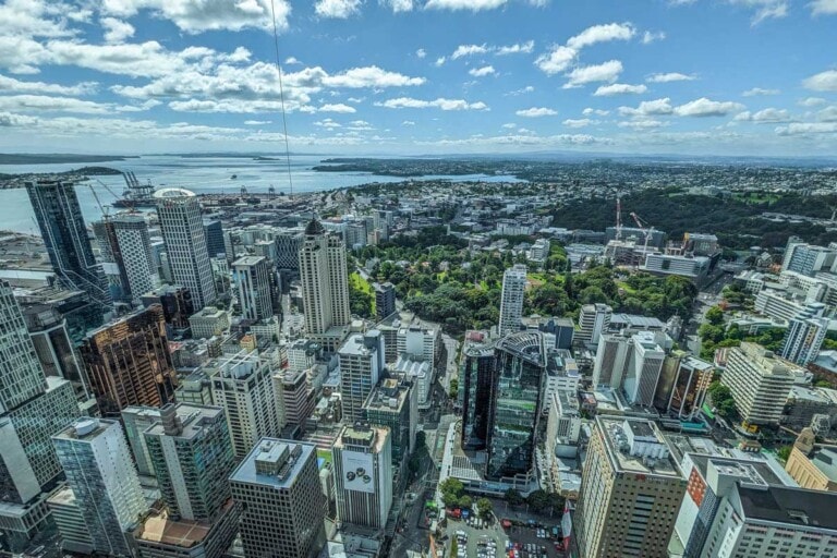 View over the city from the Auckland Sky Tower