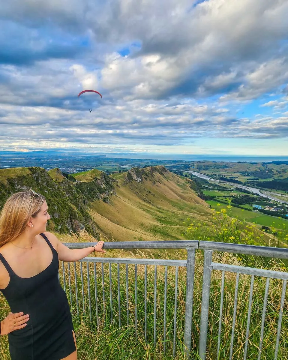 Bailey enjoys the view at Te Mata Peak in Hastings, New Zealand