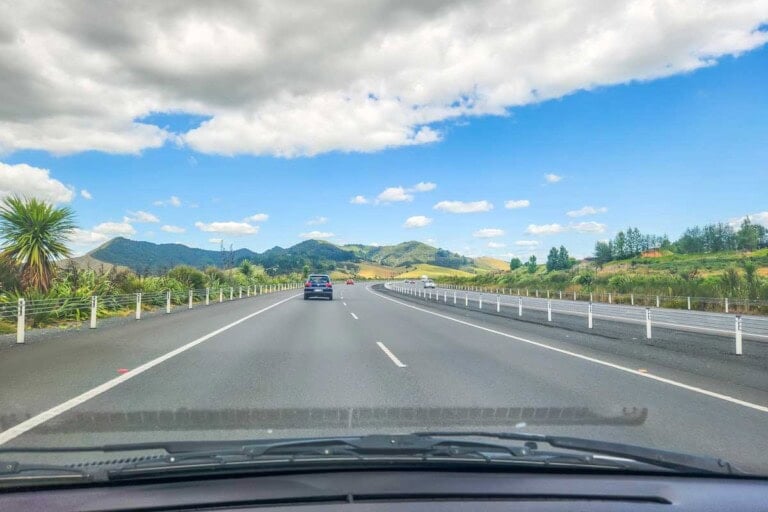 The highway between Auckland and Hamilton, New Zealand