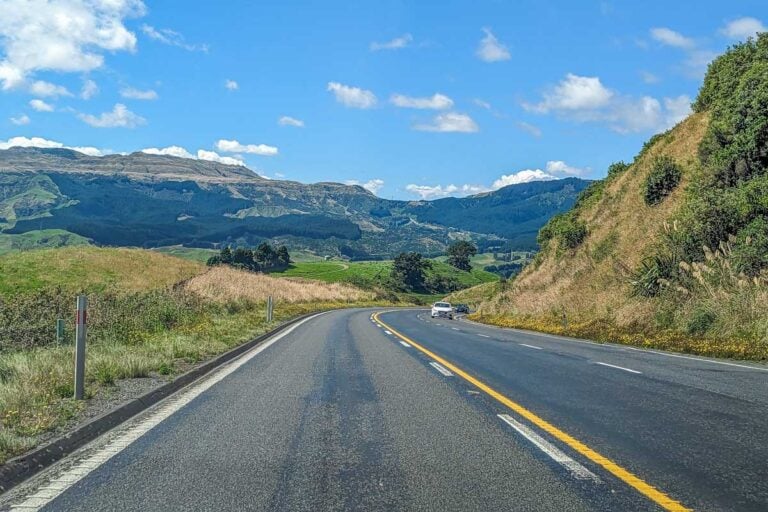 Scenic road while driving between Taupo and Napier heading towards Wellington