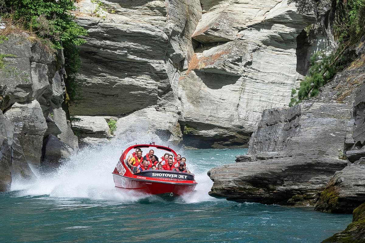 Shotover Jet in river Queenstown New Zealand