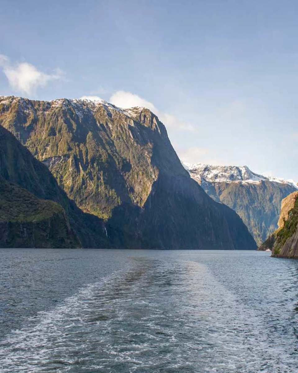 Looking-out-the-back-of-a-Milford-Sound-cruise from Queenstown New Zealand