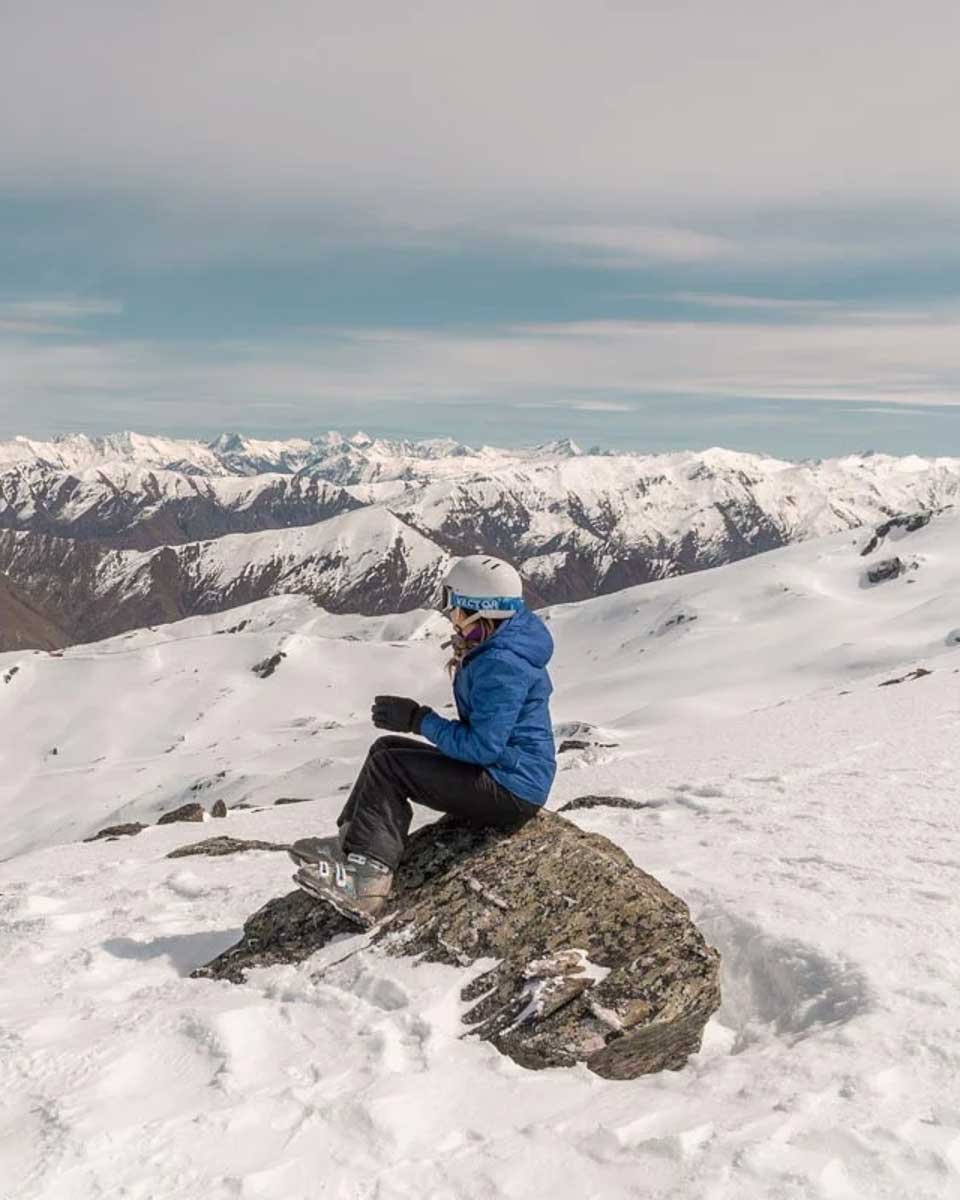 Bailey at the Cardrona ski field in Wanaka New Zealand