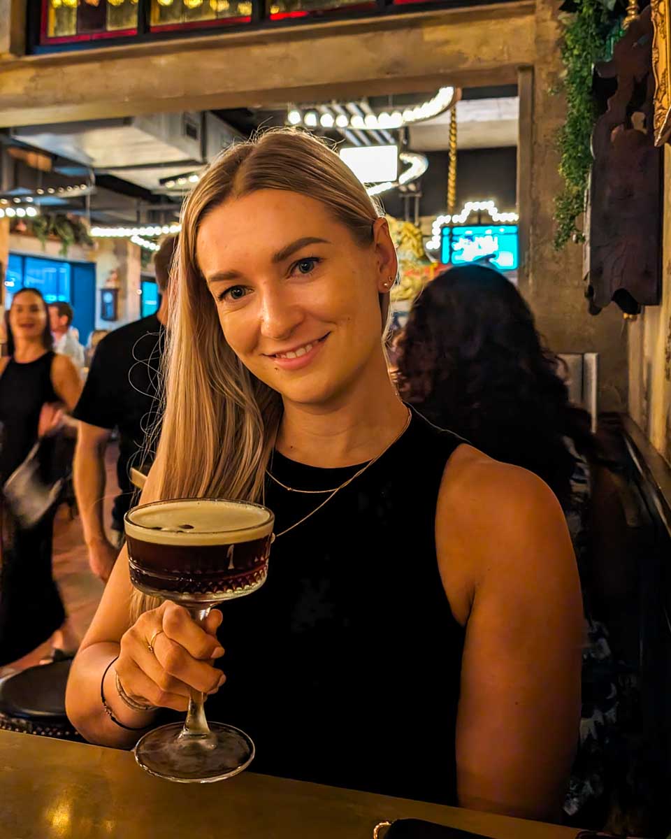 Bailey-enjoys-a-cocktail-while-out-in-Christchurch New Zealand