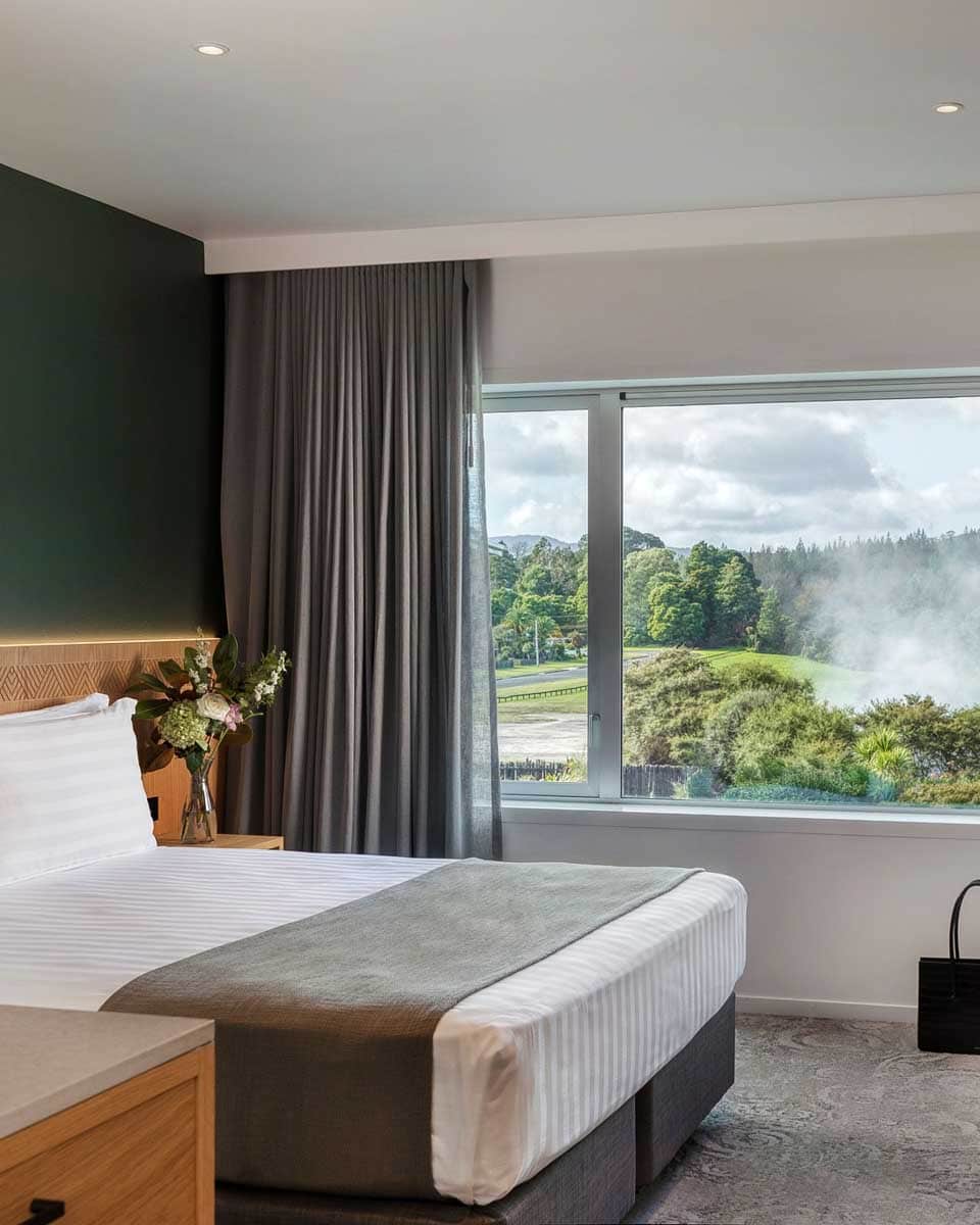 Hotel room with a view at Rydges Rotorua