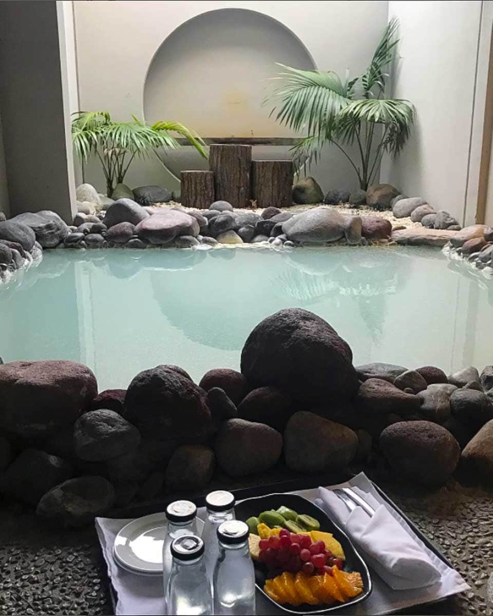 The geothermal spa at Novotel Rotorua Lakeside hotel