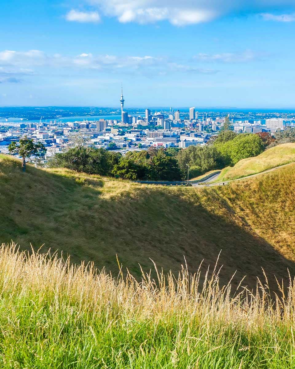 View of Auckland seen from Mount Eden on a tour in New Zealand