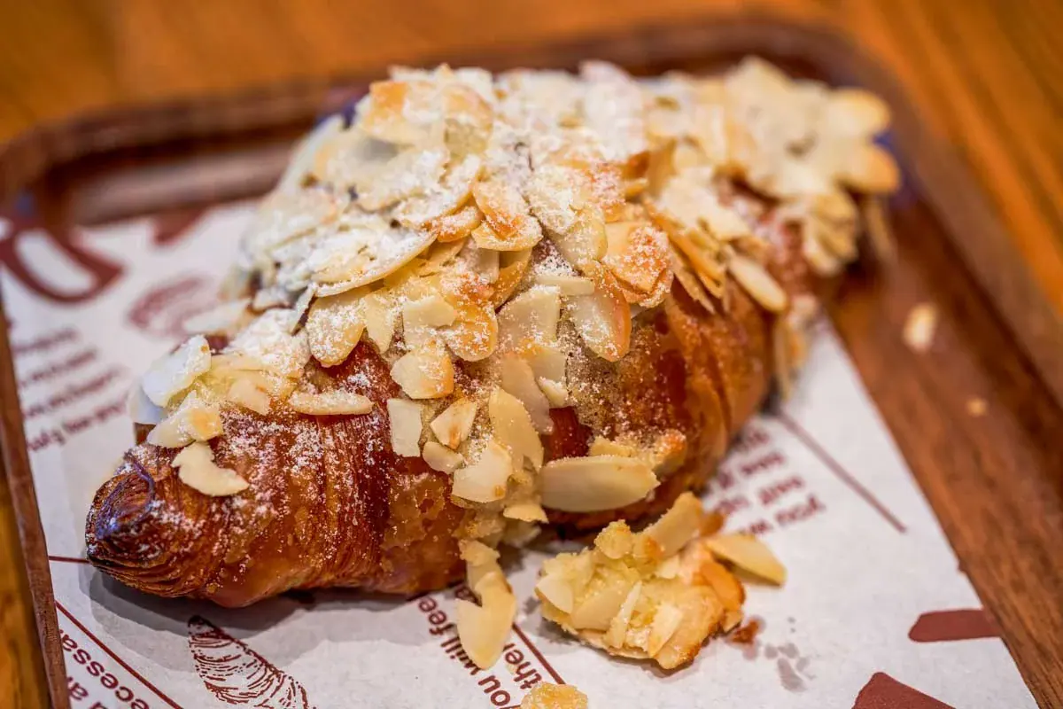 An-almond-croissant-eaten-for-breakfast-on Waiheke Island, New Zealand