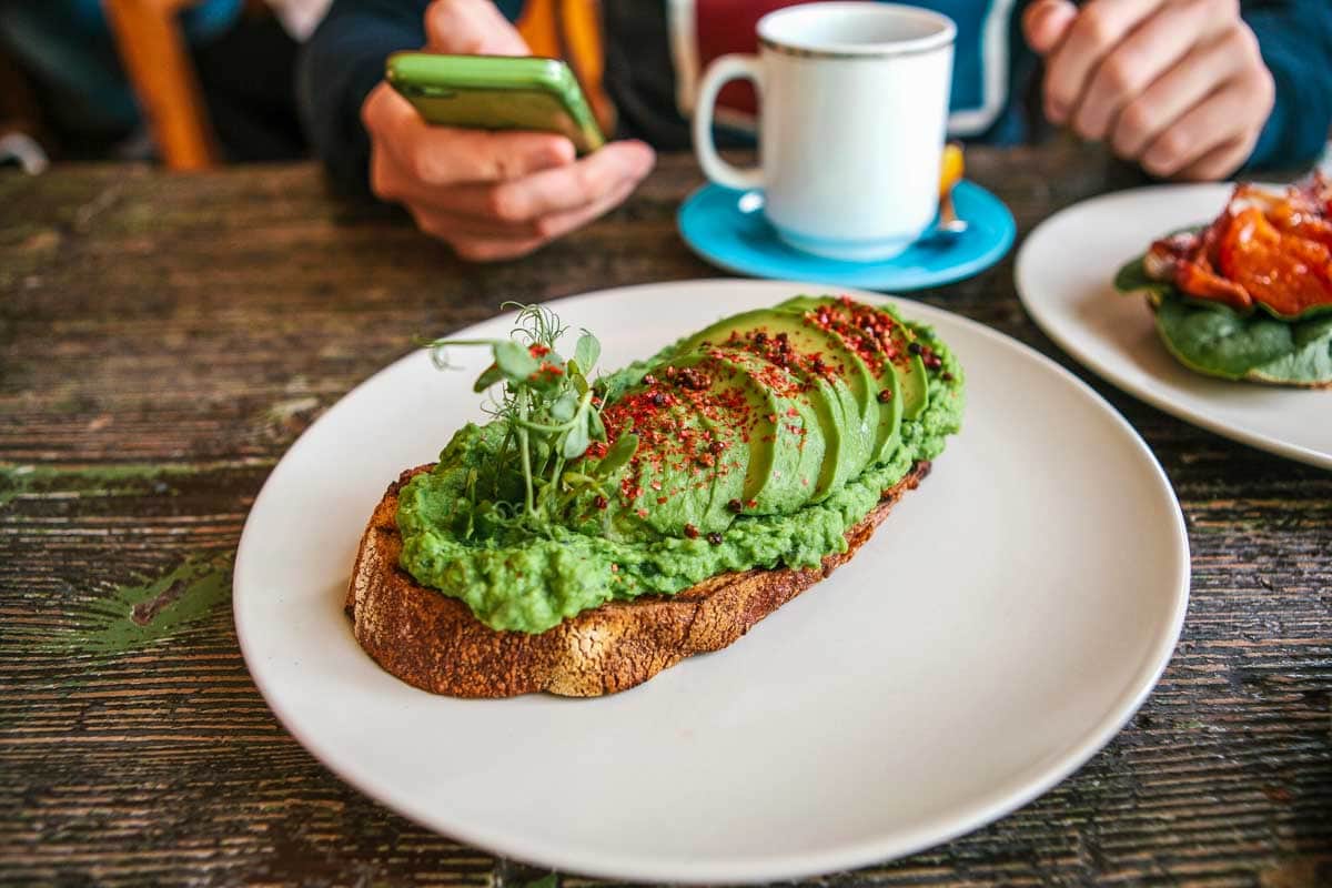 Avocado-toast-eaten-for-breakfast-on Waiheke Island, New Zealand