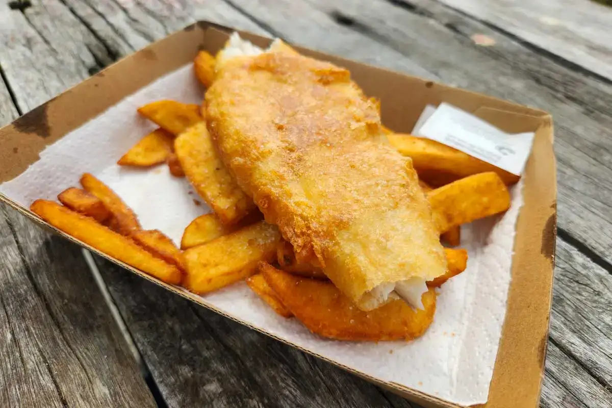 Fish-and-chips at Charlie Farley, Waiheke Island, New Zealand