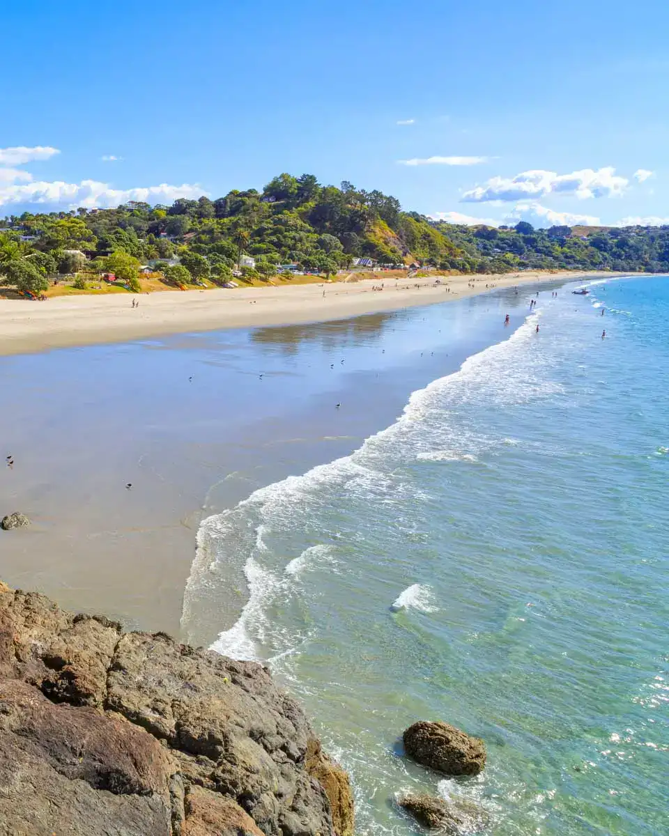 Onetangi Beach, the longest on Waiheke Island, New Zealand